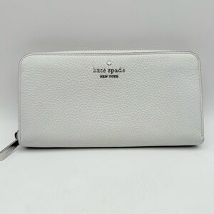 Kate Spade New York Leila Large Continental Wallet Pebble Leather White